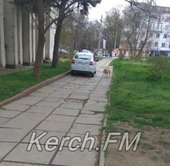 Новости » Общество: Возле школы им. Сердюка водитель чуть не сбил детей на тротуаре