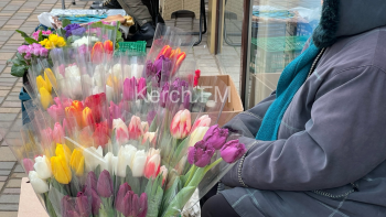 Новости » Общество: Керчане скупают цветы в преддверии 8 марта