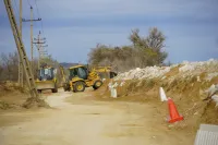 На дороге к Героевке укрепляют береговую часть