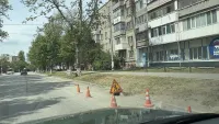Новости » Общество: На Горького провалилась часть дороги