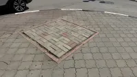 Новости » Общество: Вместо деревьев в Керчи теперь плитка