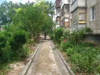 Новости » Общество: На Степана Разина,3 в Керчи ведется масштабное благоустройство