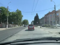 На второй части дороги по Свердлова в Керчи уложили первый слой асфальта