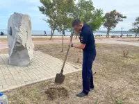 Новости » Общество: Полицейские Керчи присоединились к Всероссийскому субботнику «Зеленая Россия»