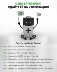 Керчан призывают сдавать батарейки в специальные пункты приёма