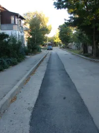 Новости » Общество: В Керчи заасфальтировали траншею по улице Славы