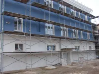 Новости » Общество: Капитальный ремонт фасада школы №17 в Керчи вступает в завершающую стадию