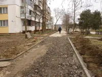 Вдоль улицы Блюхера в Керчи делают новый тротуар