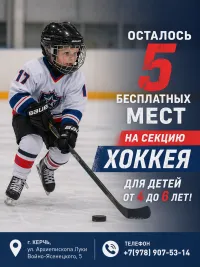 ВНИМАНИЕ! ОСТАЛОСЬ 5 БЕСПЛАТНЫХ МЕСТ на секцию хоккея для детей от 4 до 6 лет!