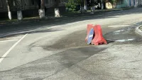 Новости » Общество: На Горького снова просел асфальт