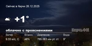 Погода в Керчи 26 декабря