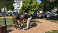 В сквере Воссоединения привели в порядок малые архитектурные формы